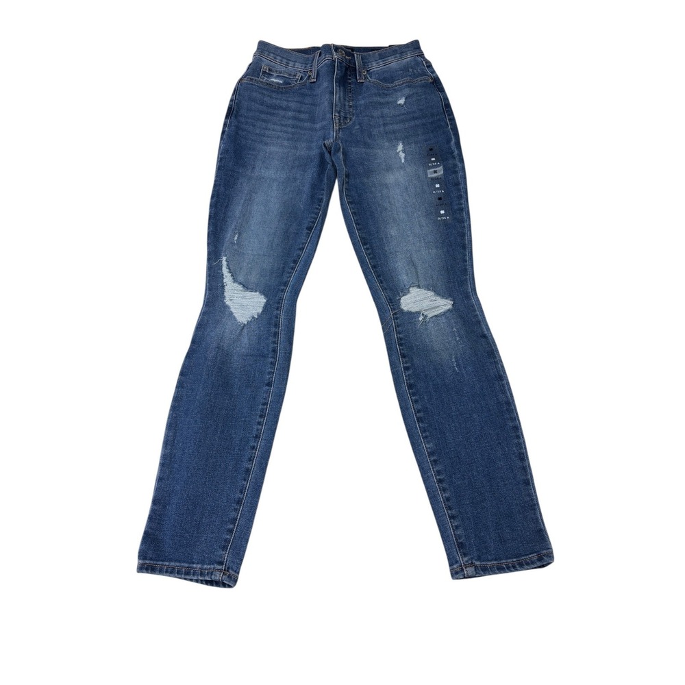 NWT Lucky Brand Bridgette High Rise Skinny Ankle Jeans Blue Distressed 0/25 L27